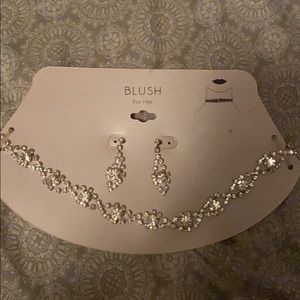 Rhinestone Earring and necklace  set
